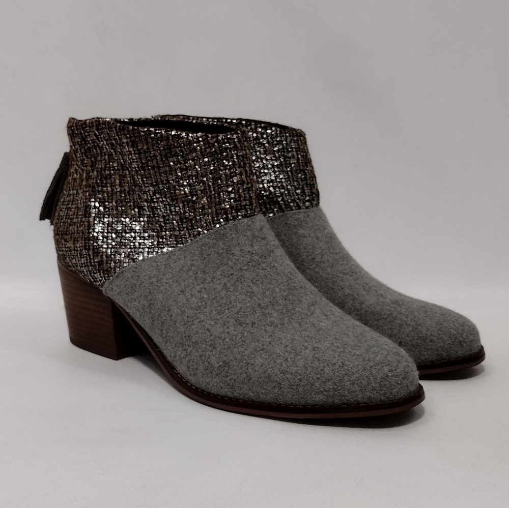 Toms Wool Blend Chelsea Boots Women's 11 Gray Boho Retro 90s Y2K Casual - Picture 5 of 11